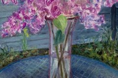 The Last Lilacs, Flavia Bacarella, 2020, 14" x 18", oil on canvas
