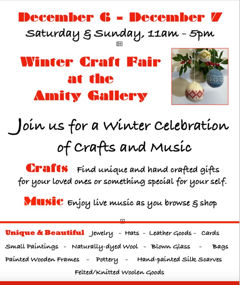 Winter Craft Fair at the Amity Gallery